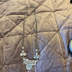 Loft new Elegant Silver Necklace with Crystal Accents